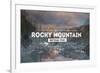 Rocky Mountain National Park - Rubber Stamp-Lantern Press-Framed Premium Giclee Print