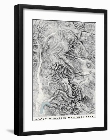 Rocky Mountain National Park Topographical Print-null-Framed Art Print