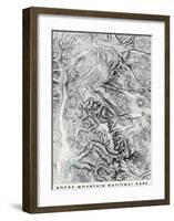 Rocky Mountain National Park Topographical Print-null-Framed Art Print