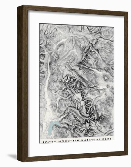 Rocky Mountain National Park Topographical Print-null-Framed Art Print