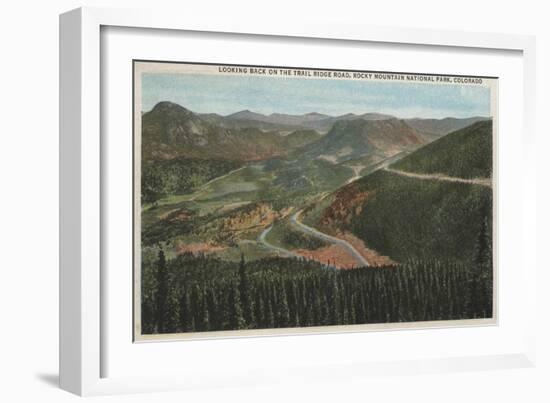 Rocky Mountain National Park - Trail Ridge Road-Lantern Press-Framed Art Print