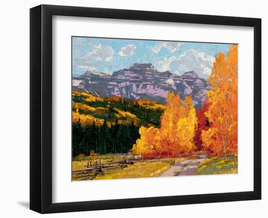 Rocky Mountain Road in Autumn-Robert Moore-Framed Art Print