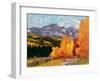 Rocky Mountain Road in Autumn-Robert Moore-Framed Art Print