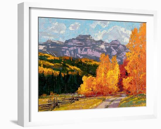 Rocky Mountain Road in Autumn-Robert Moore-Framed Art Print