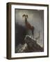 Rocky Mountain Sheep or Big Horn, Ovis, Montana, C.1884 (Oil on Canvas Tacked over Panel)-Albert Bierstadt-Framed Giclee Print