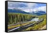 Rocky Mountaineer Train at Morant's Curve Near Lake Louise in the Canadian Rockies-Neale Clark-Framed Stretched Canvas