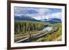 Rocky Mountaineer Train at Morant's Curve Near Lake Louise in the Canadian Rockies-Neale Clark-Framed Photographic Print