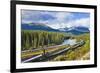 Rocky Mountaineer Train at Morant's Curve Near Lake Louise in the Canadian Rockies-Neale Clark-Framed Photographic Print