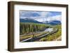 Rocky Mountaineer Train at Morant's Curve Near Lake Louise in the Canadian Rockies-Neale Clark-Framed Premium Photographic Print