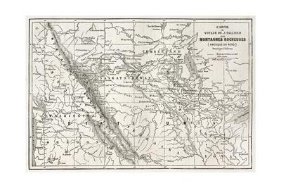'Rocky Mountains Old Map, Usa' Prints - marzolino | AllPosters.com
