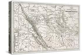 Rocky Mountains Old Map, Usa-marzolino-Stretched Canvas