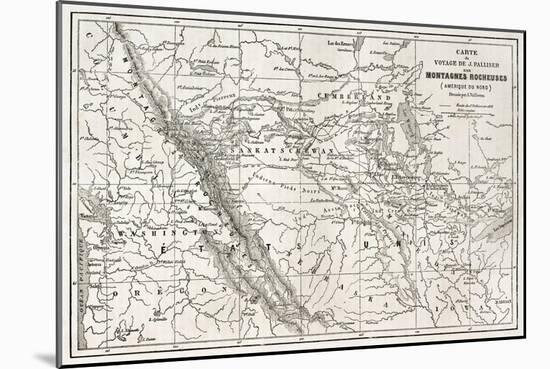 Rocky Mountains Old Map, Usa-marzolino-Mounted Art Print