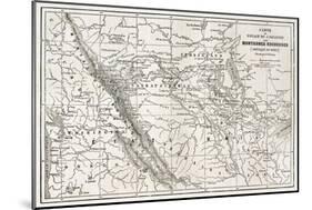 Rocky Mountains Old Map, Usa-marzolino-Mounted Premium Giclee Print