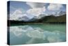 Rocky Mountains Reflected in Waterfowl Lake-null-Stretched Canvas