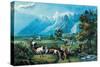 Rocky Mountains-Currier & Ives-Stretched Canvas