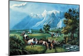 Rocky Mountains-Currier & Ives-Mounted Art Print