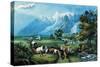 Rocky Mountains-Currier & Ives-Stretched Canvas