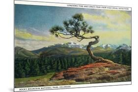 Rocky Mt. Nat'l Park, Colorado - High Drive Lonesome Pine View of Long's Peak-Lantern Press-Mounted Art Print