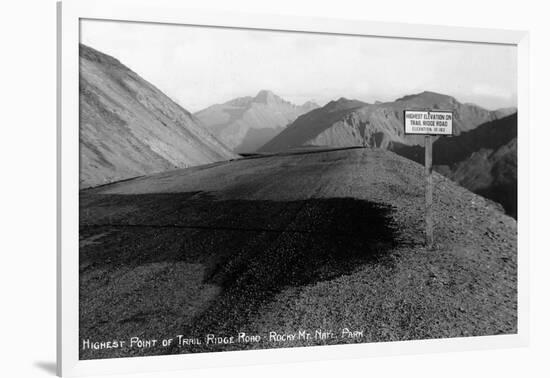 Rocky Mt Nat'l Park, Colorado - Highest Point on Trail Ridge Road-Lantern Press-Framed Art Print