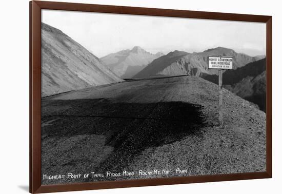 Rocky Mt Nat'l Park, Colorado - Highest Point on Trail Ridge Road-Lantern Press-Framed Art Print