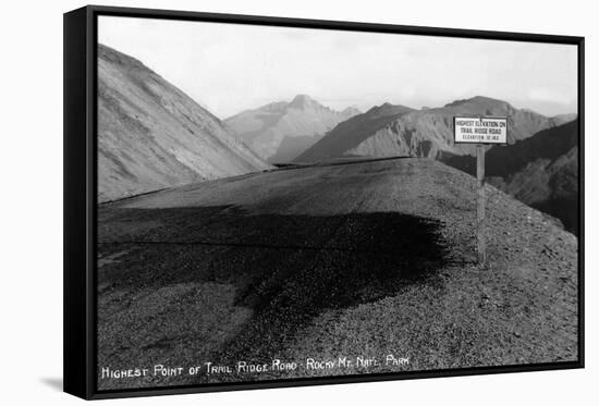 Rocky Mt Nat'l Park, Colorado - Highest Point on Trail Ridge Road-Lantern Press-Framed Stretched Canvas