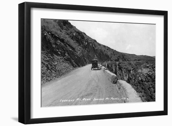 Rocky Mt Nat'l Park, Colorado - Lookout Mountain Road with Model-T-Lantern Press-Framed Art Print