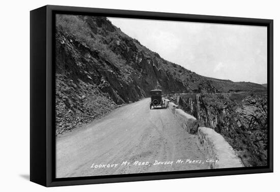 Rocky Mt Nat'l Park, Colorado - Lookout Mountain Road with Model-T-Lantern Press-Framed Stretched Canvas