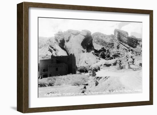 Rocky Mt Nat'l Park, Colorado - Red Rocks Park; View of a Red Rocks Pueblo-Lantern Press-Framed Art Print