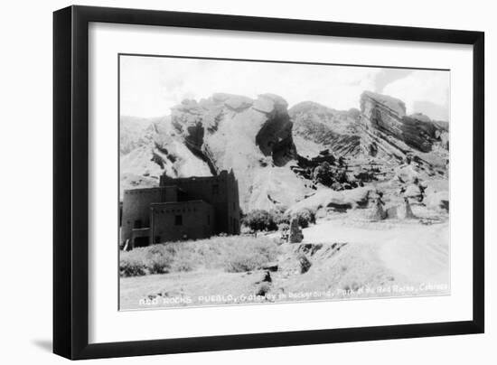 Rocky Mt Nat'l Park, Colorado - Red Rocks Park; View of a Red Rocks Pueblo-Lantern Press-Framed Art Print