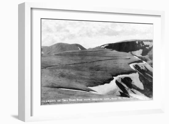Rocky Mt Nat'l Park, Colorado - Trail Ridge Road Switchbacks near Iceberg Lake-Lantern Press-Framed Art Print