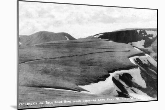 Rocky Mt Nat'l Park, Colorado - Trail Ridge Road Switchbacks near Iceberg Lake-Lantern Press-Mounted Art Print