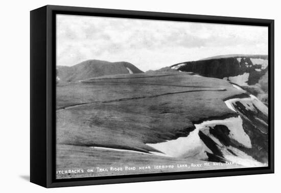 Rocky Mt Nat'l Park, Colorado - Trail Ridge Road Switchbacks near Iceberg Lake-Lantern Press-Framed Stretched Canvas