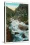 Rocky Mt. National Park, Colorado - Big Thompson Canyon View of the Rapids, c.1938-Lantern Press-Stretched Canvas