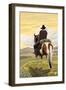 Rocky Mt. National Park, Colorado, Cowboy Scene-Lantern Press-Framed Art Print