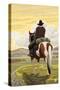 Rocky Mt. National Park, Colorado, Cowboy Scene-Lantern Press-Stretched Canvas