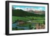 Rocky Mt. National Park, Colorado - View of Long's Peak from Thompson Canyon, c.1938-Lantern Press-Framed Art Print