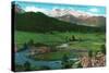 Rocky Mt. National Park, Colorado - View of Long's Peak from Thompson Canyon, c.1938-Lantern Press-Stretched Canvas