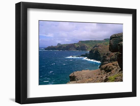 Rocky Northwest Maui Shoreline-George Oze-Framed Photographic Print