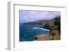 Rocky Northwest Maui Shoreline-George Oze-Framed Photographic Print