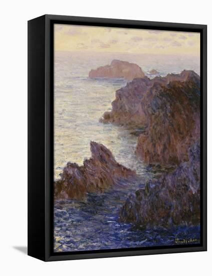 Rocky Point at Port-Goulphar-Claude Monet-Framed Stretched Canvas