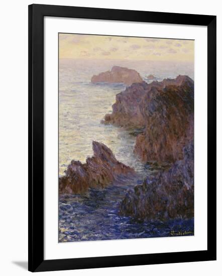 Rocky Point at Port-Goulphar-Claude Monet-Framed Giclee Print