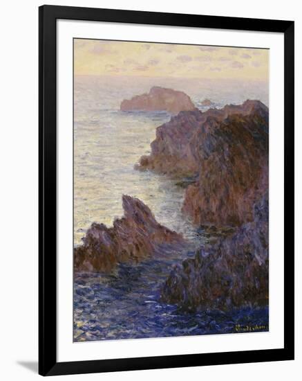 Rocky Point at Port-Goulphar-Claude Monet-Framed Giclee Print