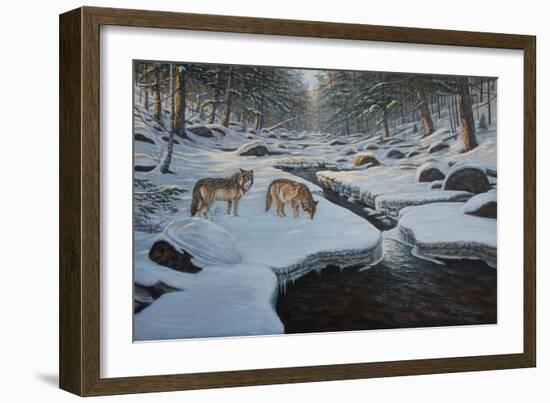 Rocky River Wolves-Bruce Dumas-Framed Giclee Print