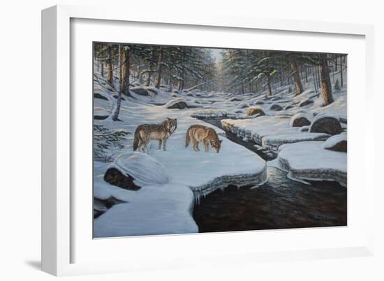 Rocky River Wolves-Bruce Dumas-Framed Giclee Print