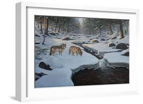 Rocky River Wolves-Bruce Dumas-Framed Giclee Print