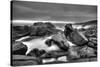 Rocky Seascape Monochrome-Otto du Plessis-Stretched Canvas