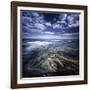 Rocky Shore and Tranquil Sea Against Cloudy Sky, Sardinia, Italy-null-Framed Photographic Print