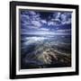 Rocky Shore and Tranquil Sea Against Cloudy Sky, Sardinia, Italy-null-Framed Photographic Print