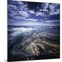 Rocky Shore and Tranquil Sea Against Cloudy Sky, Sardinia, Italy-null-Mounted Photographic Print