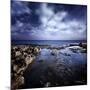 Rocky Shore and Tranquil Sea Against Cloudy Sky, Sardinia, Italy-null-Mounted Photographic Print